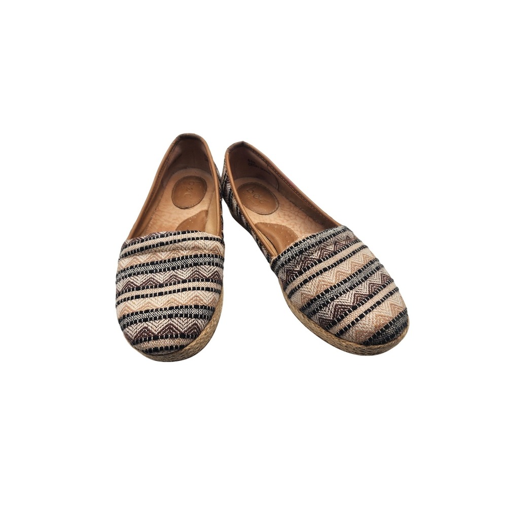b.o.c. Born Concept Women Espadrille Flats Geometric Tribal Woven Beige C87241